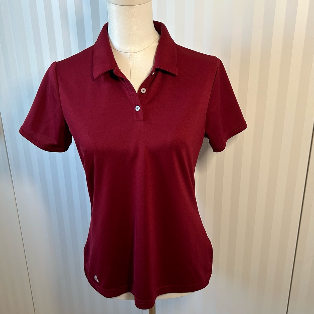 Adidas burgundy golf polo shirt Size M